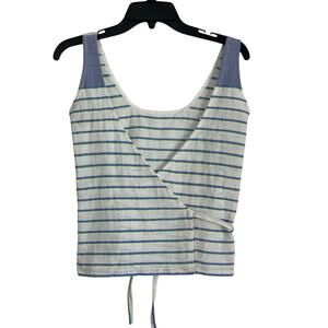 NWOT lemlem Nika Tie Tank – Indigo Striped Wrap Top, Women's Size Small